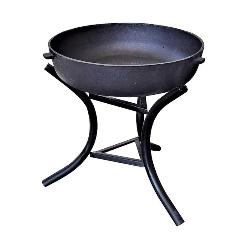 Lareira Braseiro De Ferro Fundido Com Suporte Em Aço Para Jardim Interno E Externo Borlen Brasil - Santa Edwirges - Agro