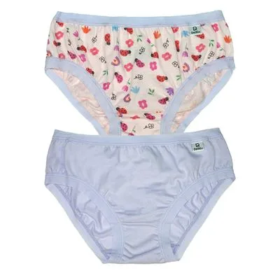 Kit 2 Calcinhas Infantil Clássica DelRio Algodão Lilás e Bege - DelRio - Moda