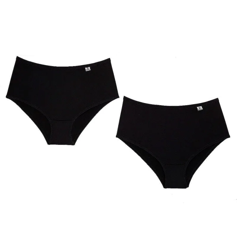 Kit 2 Calcinhas Cintura Alta DelRio 50027 Microfibra Preta - DelRio - Moda