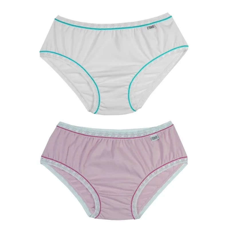Kit 2 Calcinhas Infantil Clássica DelRio Algodão P - Não Disponível - Moda