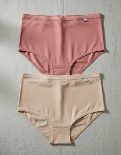 Kit 2 Calcinhas Cintura Alta DelRio Modal EG Rosa Chá e Areia - DelRio - Moda