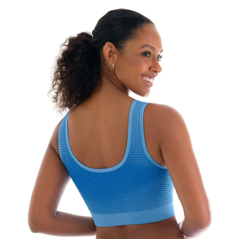 Top Sem Costura DelRio Microfibra Jacquard Azul Claro - DelRio - Moda