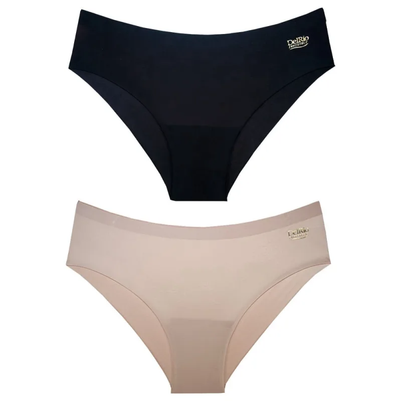 Kit 2 Calcinhas Tanga Laser Cut DelRio Poliamida Preta e Nude - Não Disponível - Moda