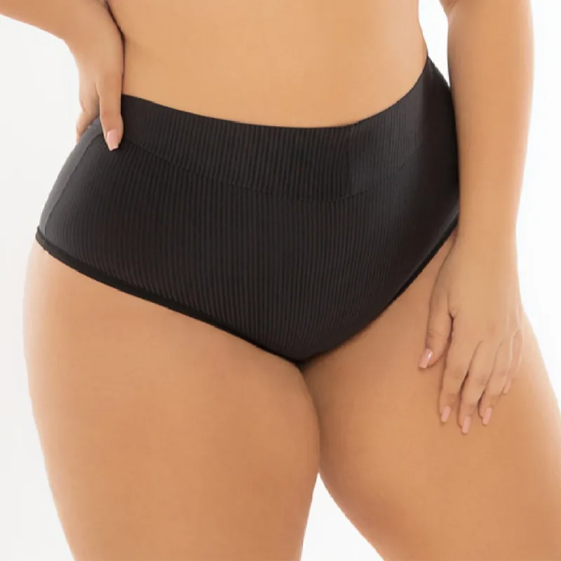 Calça Biquíni Cós Duplo DelRio Microfibra Preta - Não Disponível - Moda