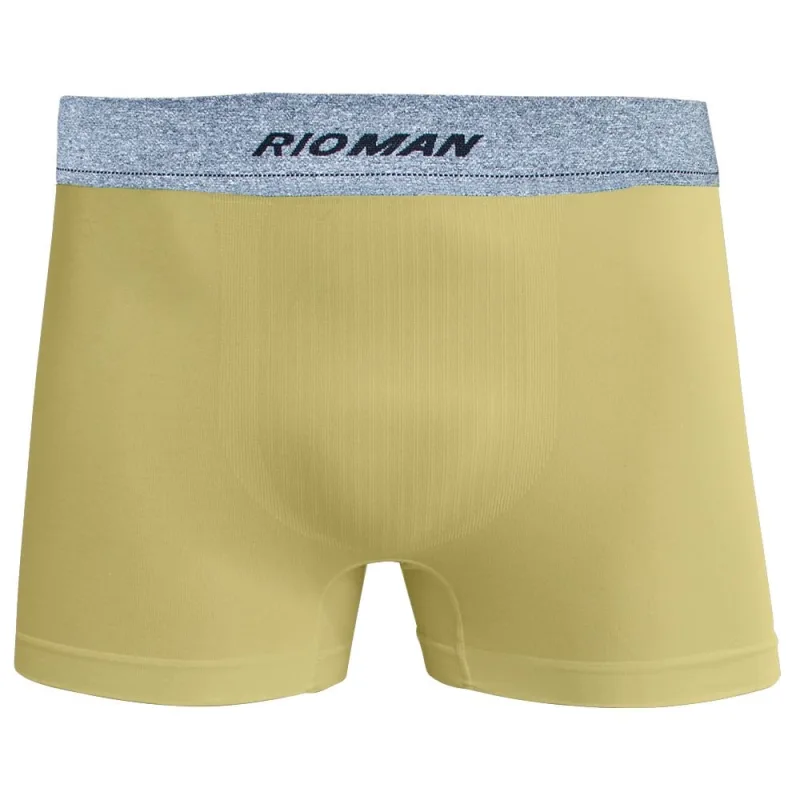 Cueca Boxer Masculina Rio Man Sem Costura Poliamida Amarela - Não Disponível - Moda