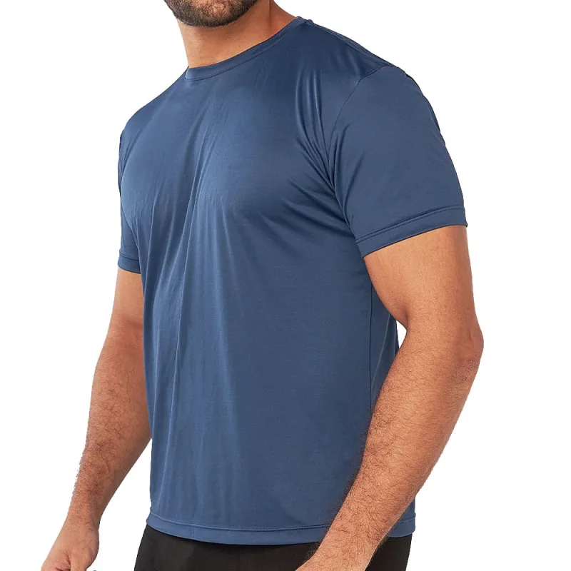 Camiseta Esportiva Masculina Manga Curta Delfit Day by Day Poliamida Marinho - Não Disponível - Moda