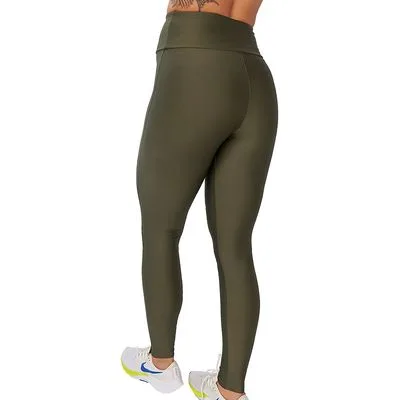 Calça Legging Fitness Cintura Alta Delfit Day by Day Poliamida Verde Militar - Não Disponível - Moda