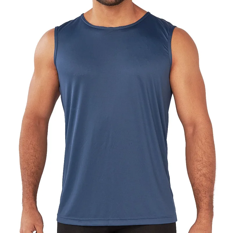 Camiseta Regata Masculina Delfit Day by Day Poliamida Azul Marinho - Não Disponível - Moda