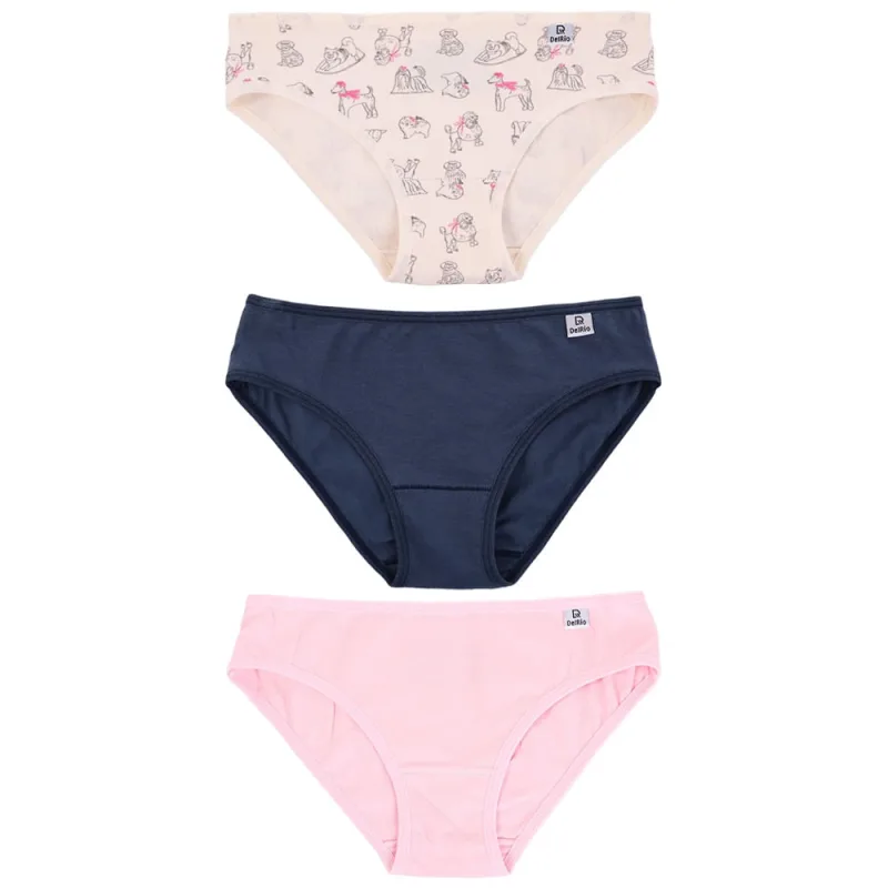 Kit 3 Calcinhas Tanga Infantil DelRio Cotton G - DelRio - Moda
