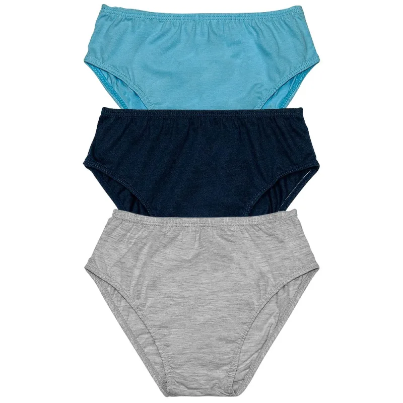 Kit 3 Cuecas Slip Infantil DelRio Algodão Anis Marinho Mescla - DelRio - Moda