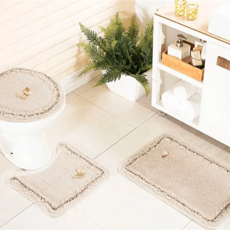 JOGO BANHEIRO COTTON DELICATO 3PCS CRU
