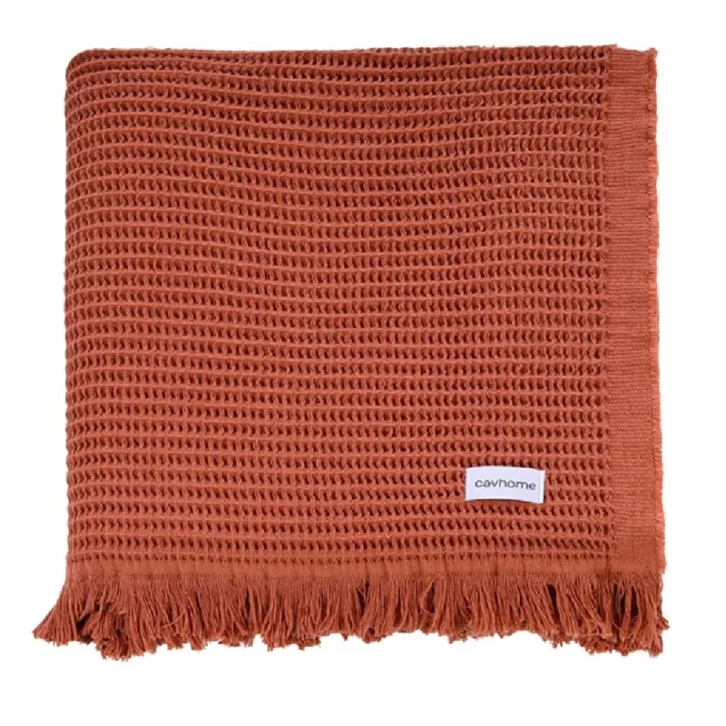 Manta Decorativa Piquet Comfort 150x200cm Cavhome Terracota