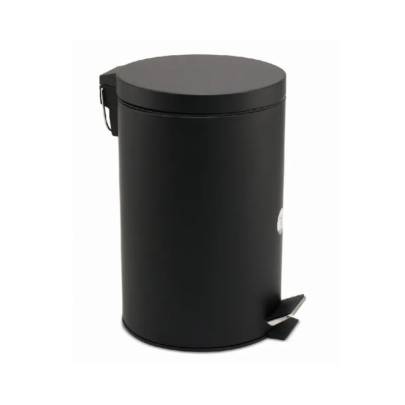Lixeira em Aço Inox com Pedal Preta Fosca 12L SuperPro
