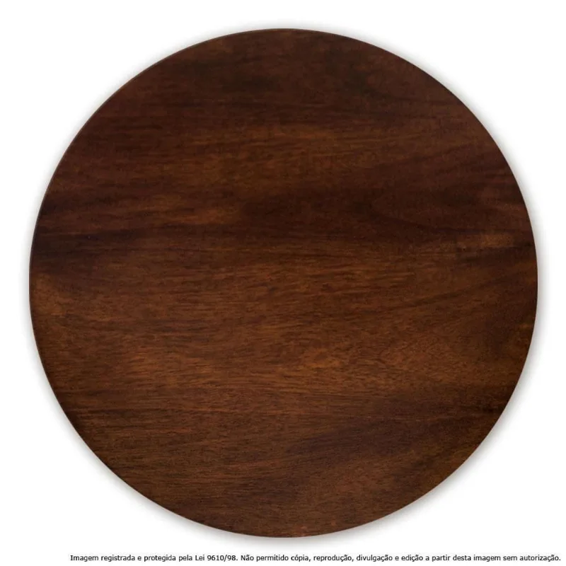 Prato Giratório Centro De Mesa Madeira Castanho 70Cm