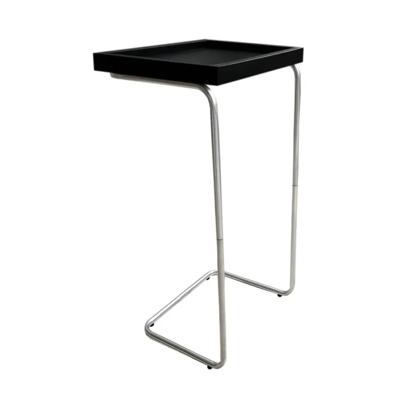 Mesa De Apoio Lateral Para Sofá Ou Cama Preta E Prata - Não Disponível - Móveis