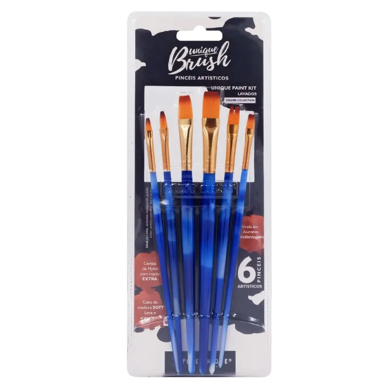 Kit de Pincéis Bee Unique Lavados 6 Peças YJ-190028