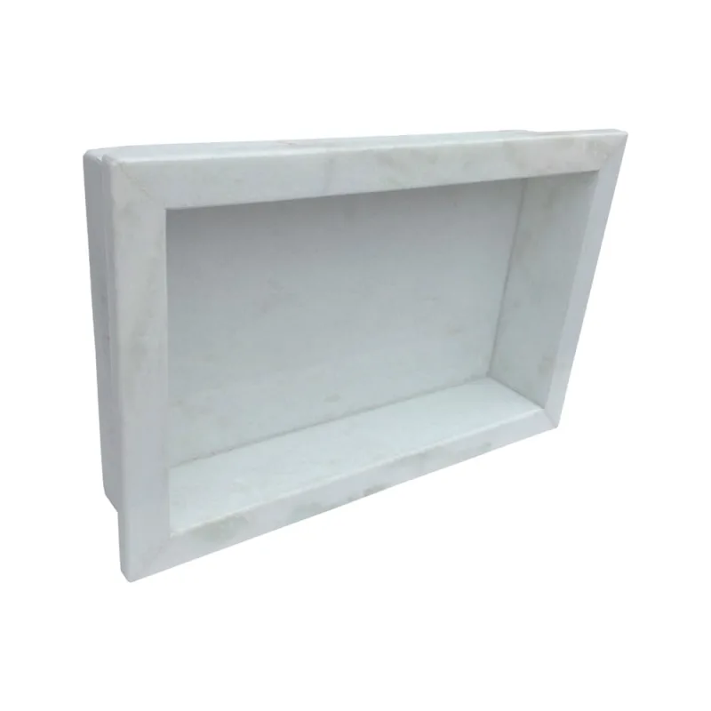 Nicho Para Banheiro Com Bordas 45gr 50x30x10 Mármore Natural Branco Granipolo - RW - Móveis