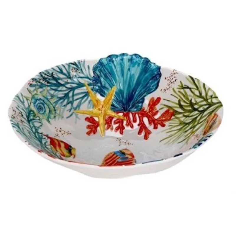 Saladeira Fundo do Mar Melamina Entrecasa Unidade 30cm - ENTRECASA