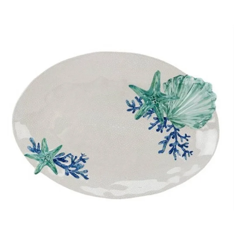 Prato Oval Estrela do Mar Melamina Entrecasa Unidade 43x30cm
