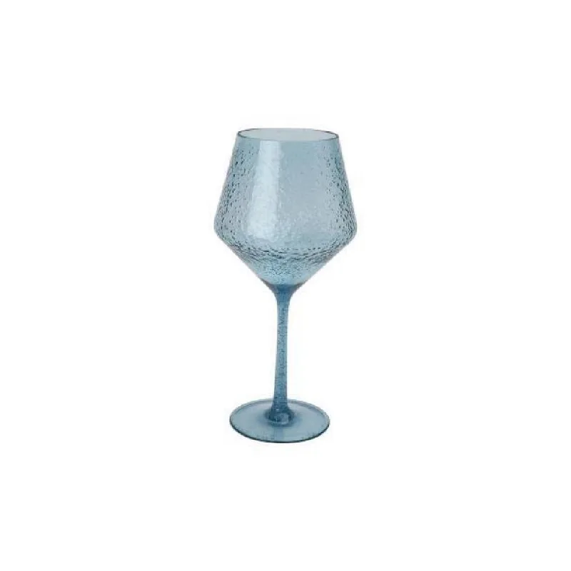 Taça Acrílico Chanfro com Bolhas Azul Entrecasa Unidade 440ml