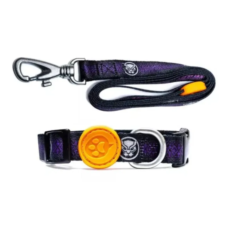 Coleira Com Guia Pantera Negra M Piticas 112860301 - PITICAS - Pets