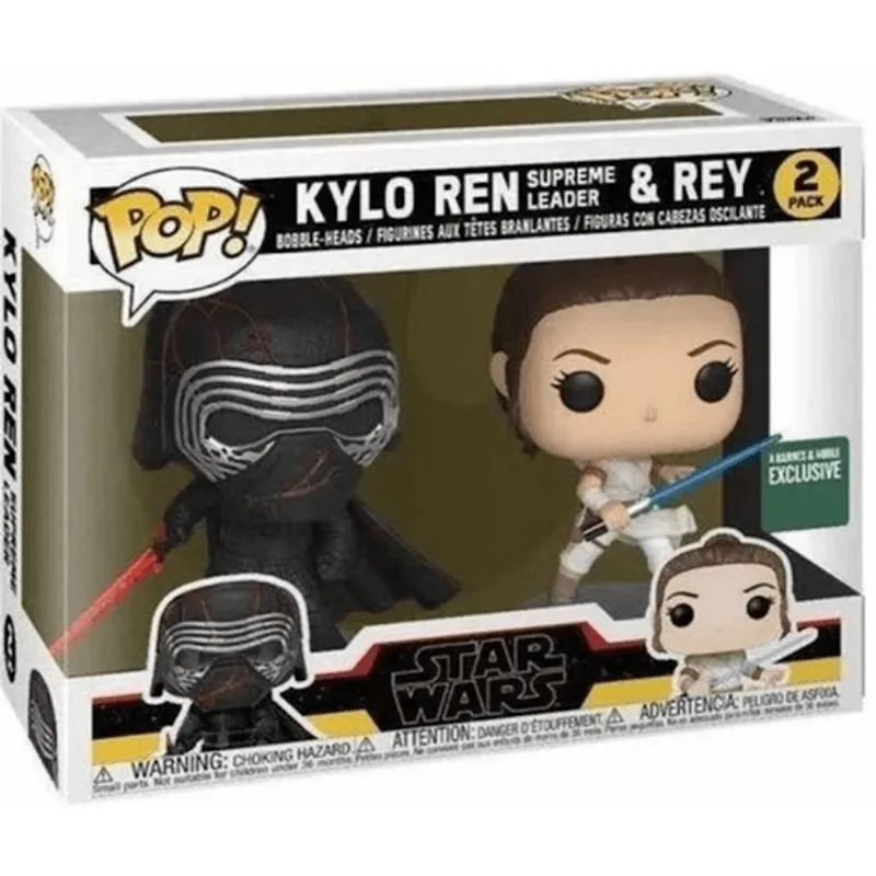 Boneco Funko Pop Star Wars Pack 2 Kylo Ren E Rey