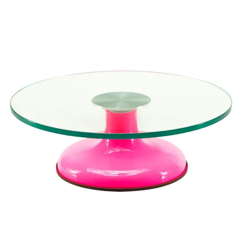 Bailarina De Vidro Giratória Pink 30Cm Rolamento Duplo