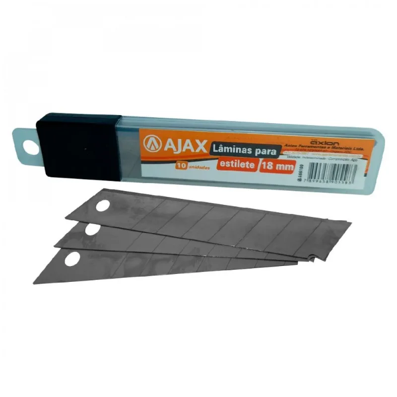 Lâmina para Estilete Ajax com 10 Unidades 18mm