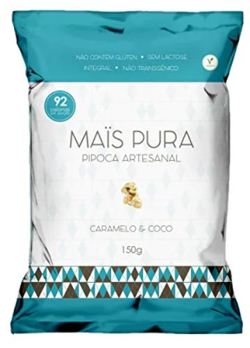 Pipoca Artesanal Mais Pura 150g Caram/coco - MAIS PURA - Mercearia