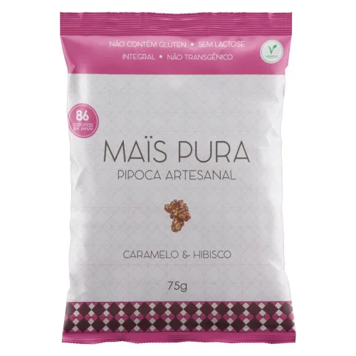 PIPOCA PRONTA INTEGRAL CARAMELO HIBISCO MAÏS PURA PACOTE 75G - MAIS PURA