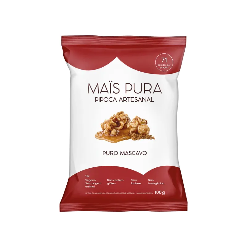 Pipoca Doce Artesanal Puro Mascavo Maïs Pura 100g - Maïs Pura - Mercearia