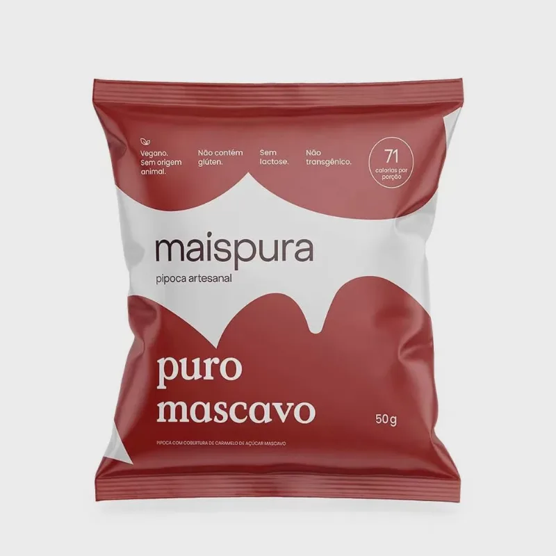 Pipoca artesanal mais pura puro mascavo 50G