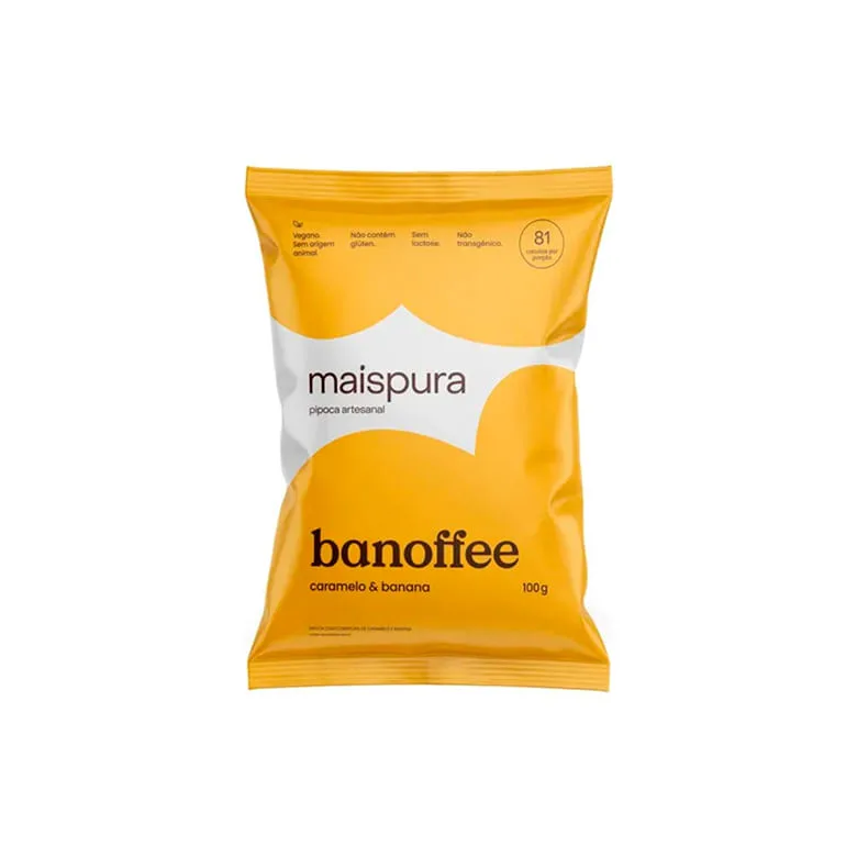 Salgadinhos Mais Pura Pipoca Artesanal Banoffee 100g - Mais Pura - Mercearia