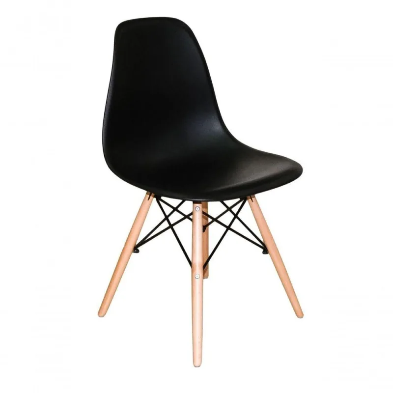Cadeira Dkr Eiffel Wood Madeira Preta - Universal Mix - Agro