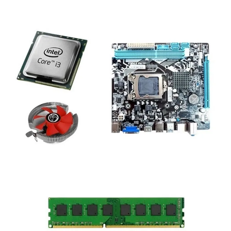 Kit Pl Mãe H61 + Processador I3 3220 + Mem 8 Gb Ddr3 + Cooler + Ssd120