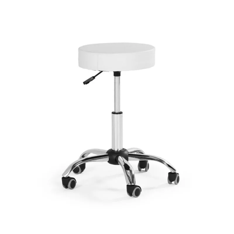 Banqueta Mocho Sem Encosto Com Regulagem De Altura - Branco - Império Brazil Business - Móveis