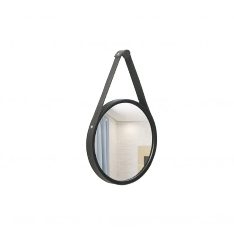 Espelho Decorativo Redondo Adnet Preto 20cm Alça Preta E2g Design - E2G Design - Decoração