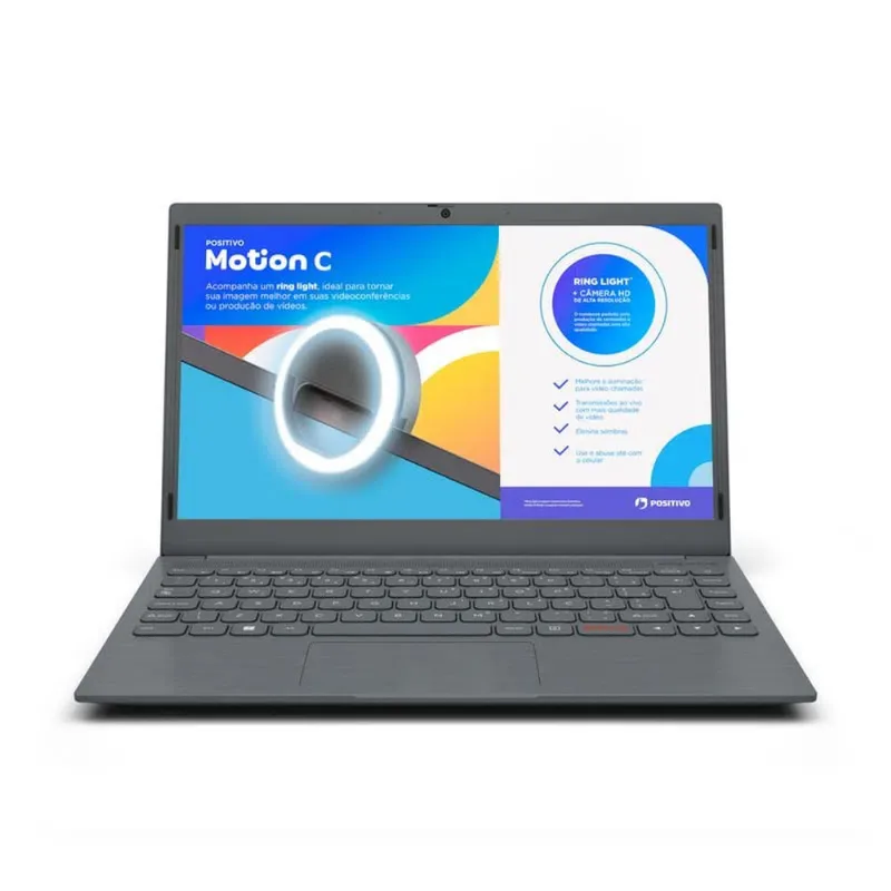 Notebook Positivo Motion C4128G-14 Celeron Dual Core 128GB 4GB Windows 11 Cinza