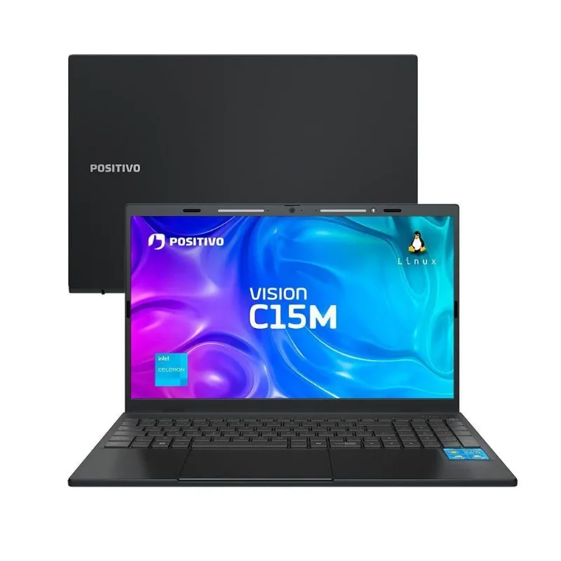 Notebook Positivo Vision C15M Celeron N4500 8GB 128GB 15.6 Pol FHD IPS Cinza