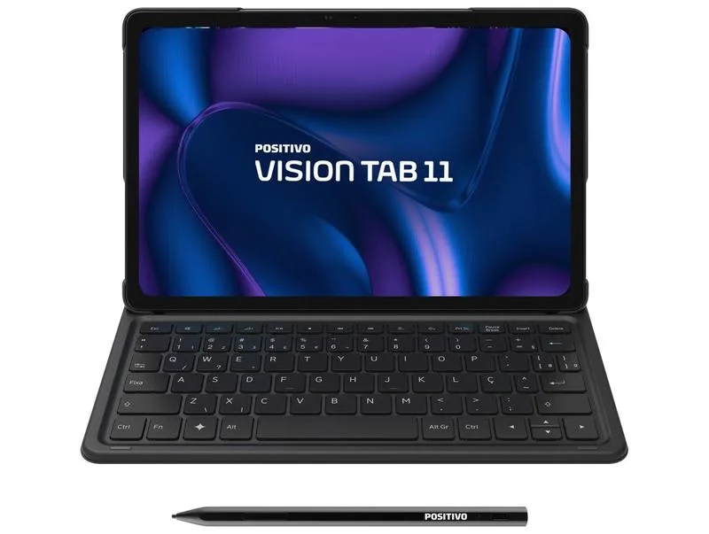 Tablet Positivo Vision Tab com Caneta e Capa com Teclado 4GB RAM 128GB 11" Android 16 UniSOC T606 Octa-Core Wi-Fi 4G - Positivo - Tablets