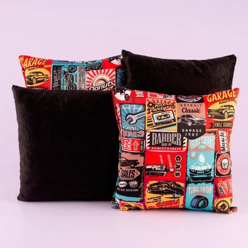 Kit 4 Almofadas Cheias Vintage Preto 04 Peças Refil