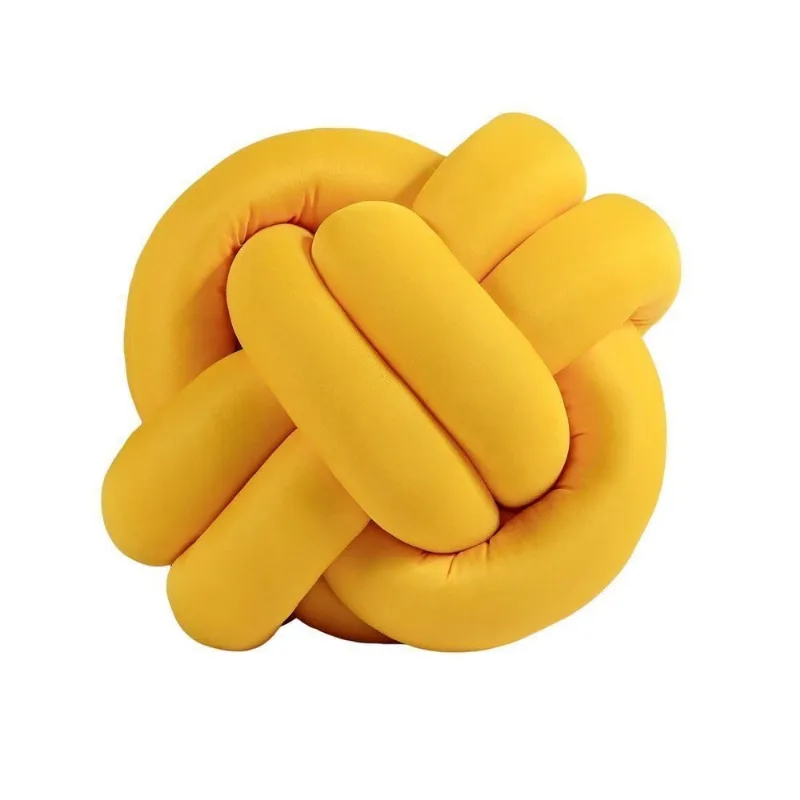 Almofada De Nó Decorativa Amarelo Avulsa