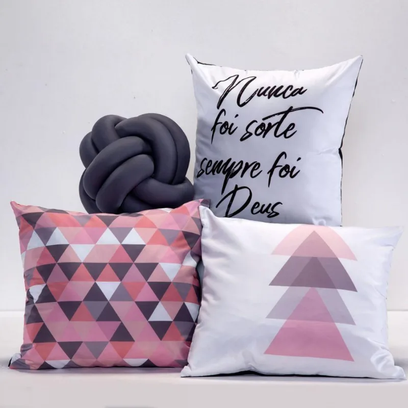 Kit Capas De Almofadas com Nó Innovative Sorte 04 Peças