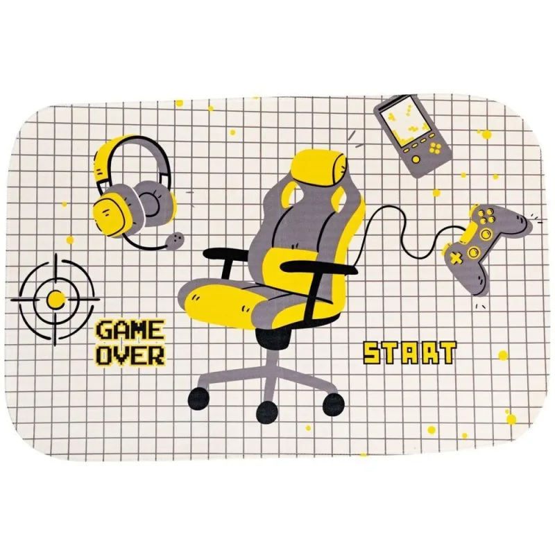 Tapete Para Quarto Estampado Game Streamer Start 60cm X 40cm - Base Antiderrapante - OUTRAS - Casa E Construção