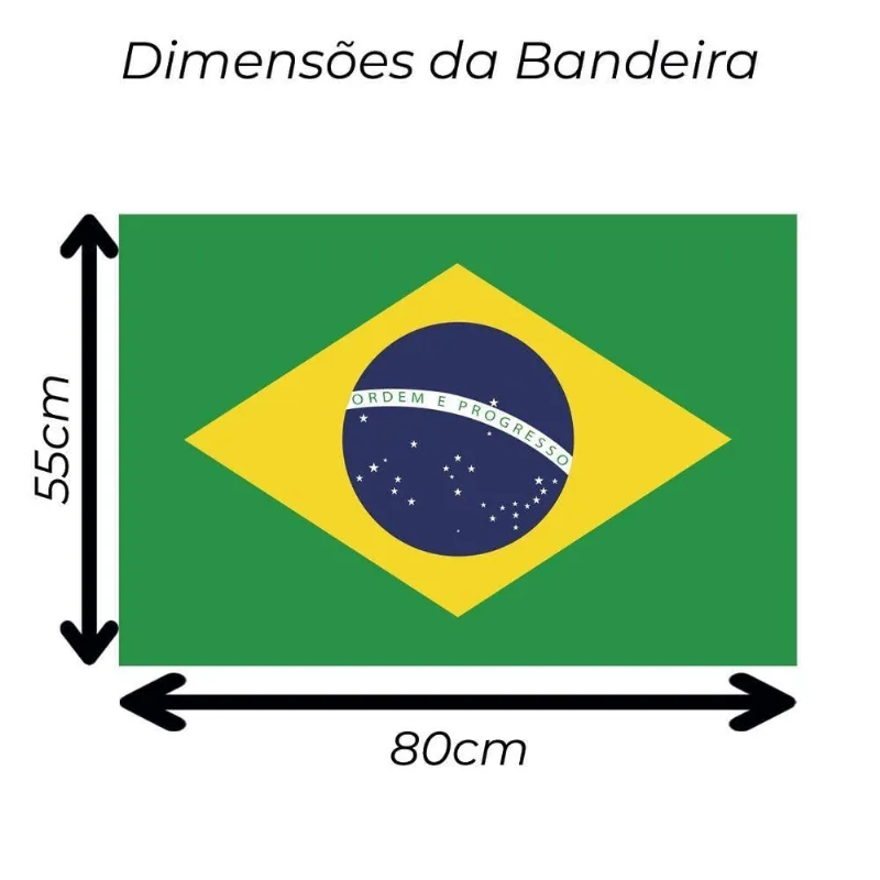 Bandeira Do Brasil Média 80cm X 55cm Oficial Seleção Copa Do Mundo Em Cetim Brilhante Estampado