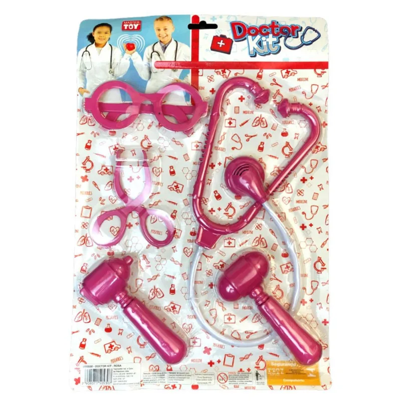 Brinquedo Kit Médico Doutora Rosa 5 Peças Toy Master