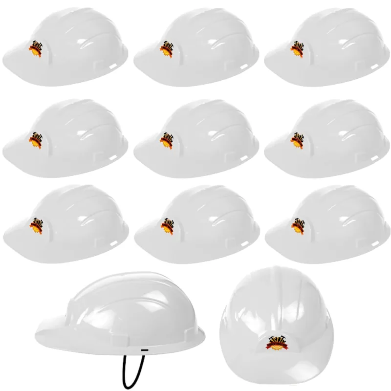 10 Chapéus Construção Capacete Infantil Adulto Branco Lembrança de Aniversário