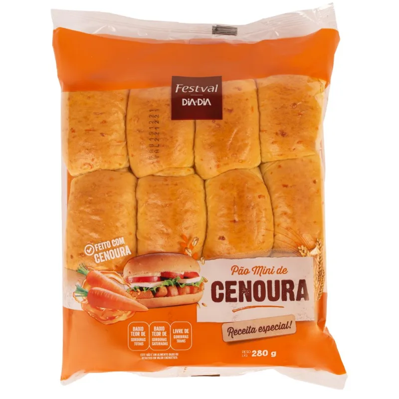 Mini Pão de Cenoura Festval 280g - Festval - Padaria