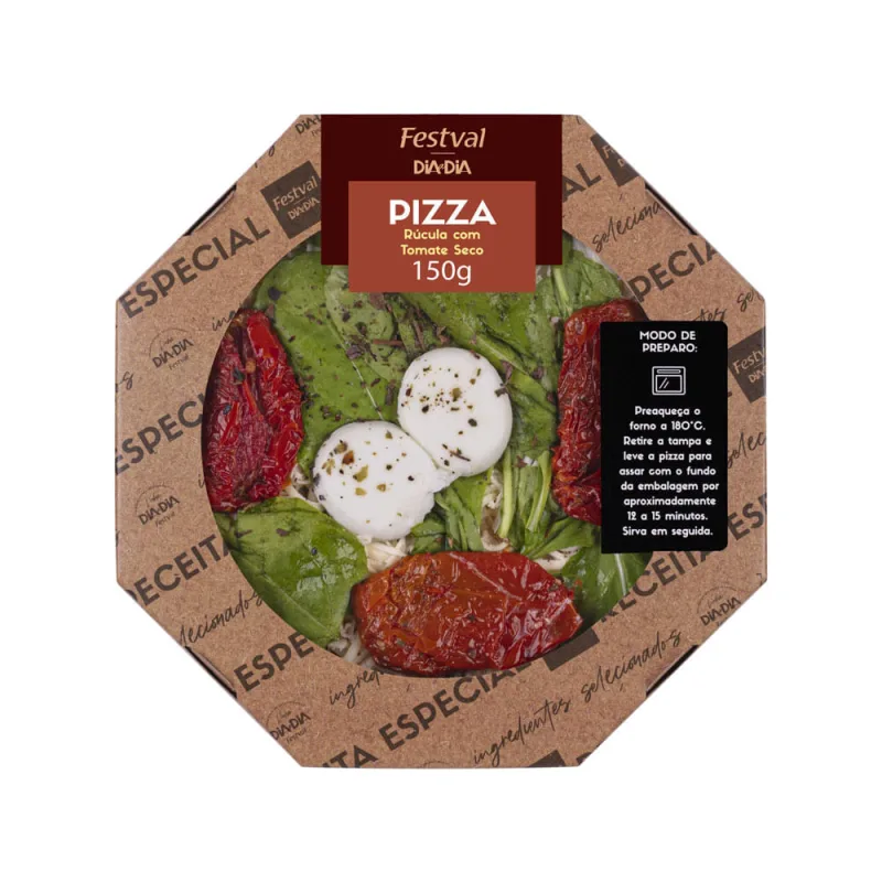 Pizza Festval Rúcula com Tomate Seco 150g - Festval - Frios E Laticinios
