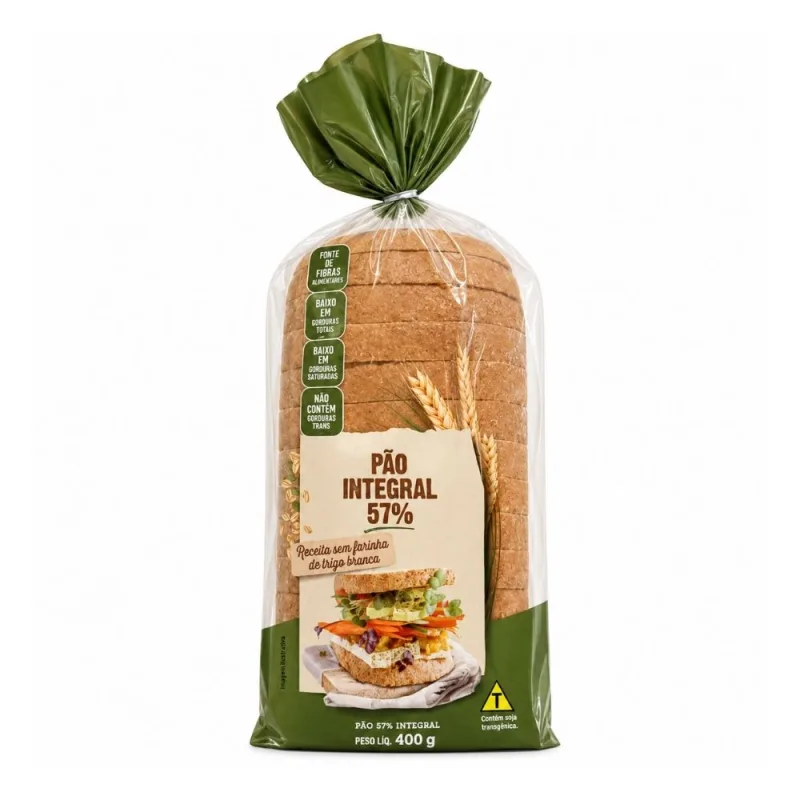 Pão de Forma Fatiado Integral 57% Festval 400g - Festval - Padaria